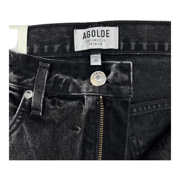 New Agolde Men Black Jeans US 30 Tapered Slim Casual Washed Cotton Denim $228 - Picture 12 of 14